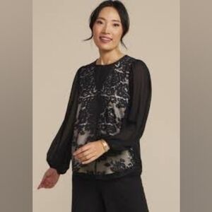 NWT Maurices Lace and Chiffon Blouse